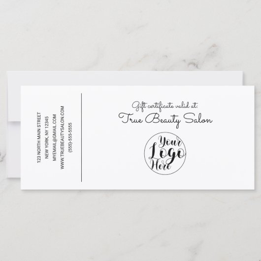 White Black Border Logo Check Cadeaubon (Achterkant)