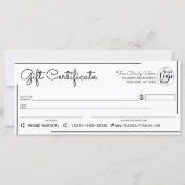 White Black Border Logo Check Cadeaubon (Voorkant)