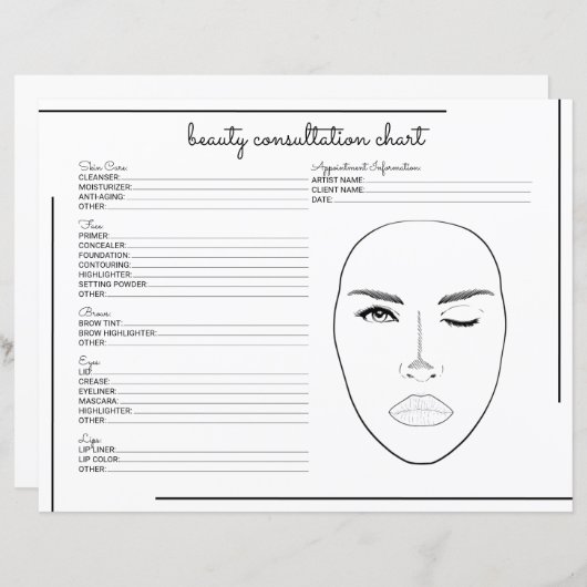 White Black Border Script Logo Beauty Consulting (Voorkant / Achterkant)