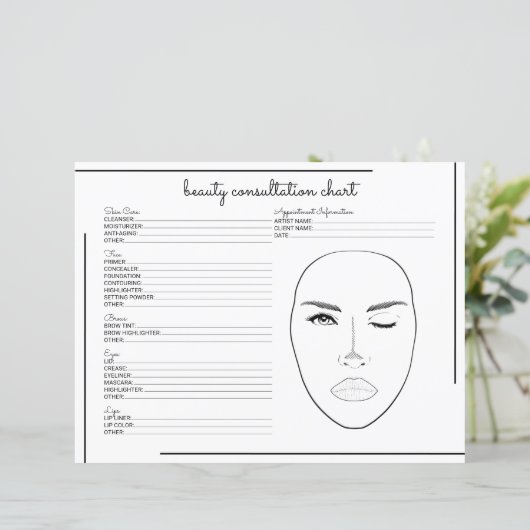 White Black Border Script Logo Beauty Consulting (Staand voorkant)