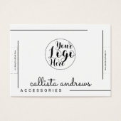 White Black Border Script Logo Bracelet Display Visitekaartje (Voorkant)