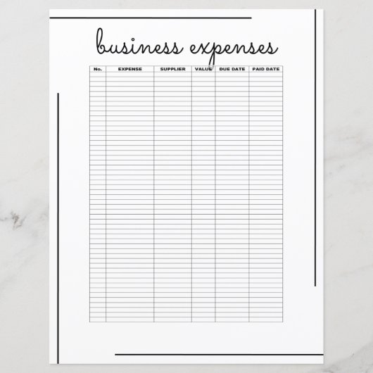 White Black Border Script Logo Business Exemplates (Voorkant)