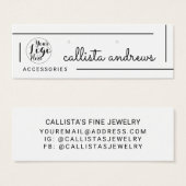 White Black Border Script Logo earling Display Mini Visitekaartjes (Voorkant /achterkant)