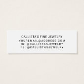 White Black Border Script Logo earling Display Mini Visitekaartjes (Achterkant)