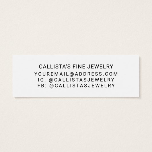 White Black Border Script Logo earling Display Mini Visitekaartjes (Achterkant)