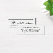 White Black Border Script Logo earling Display Mini Visitekaartjes (Bureau)