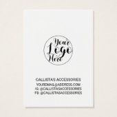 White Black Border Script Logo earling Display Visitekaartje (Achterkant)