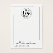 White Black Border Script Logo earling Display Visitekaartje (Voorkant)
