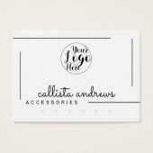White Black Border Script Logo earling Display Visitekaartje (Voorkant)