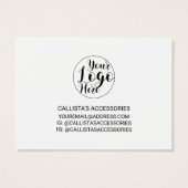 White Black Border Script Logo earling Display Visitekaartje (Achterkant)
