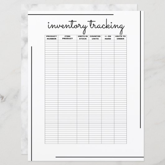 White Black Border Script Logo Inventory Tracking (Voorkant / Achterkant)