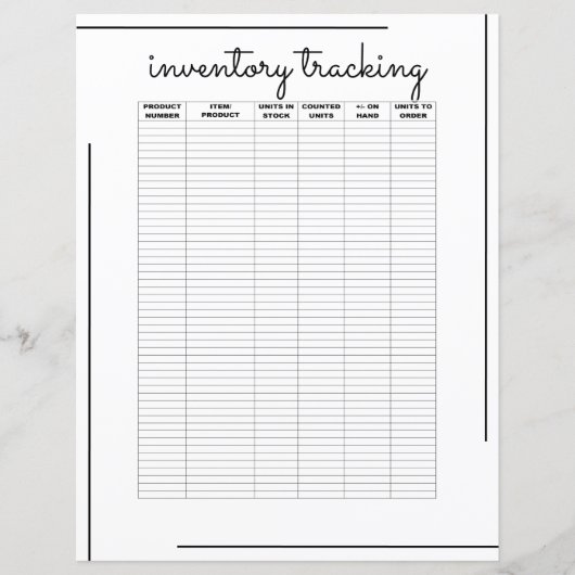 White Black Border Script Logo Inventory Tracking (Voorkant)