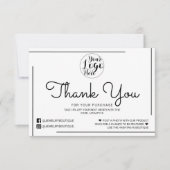 White Black Border Script Logo Klant Bedankt (Voorkant)