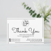 White Black Border Script Logo Klant Bedankt (Staand voorkant)