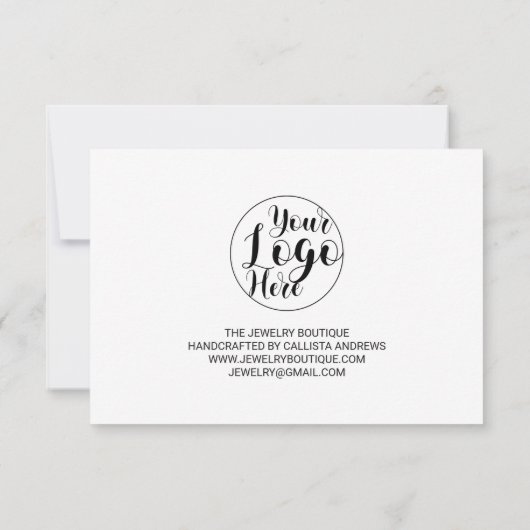 White Black Border Script Logo Klant Bedankt (Achterkant)
