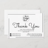 White Black Border Script Logo Klant Bedankt (Voorkant / Achterkant)