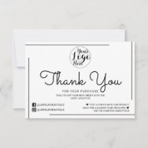 White Black Border Script Logo Klant Bedankt