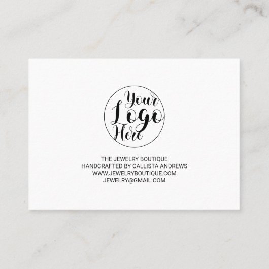 White Black Border Script Logo Klant Bedankt Visitekaartje (Achterkant)