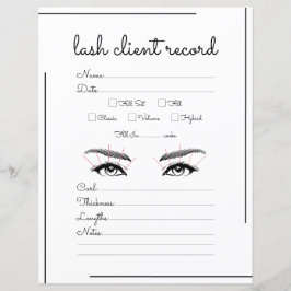 White Black Border Script Logo Lash Client Record