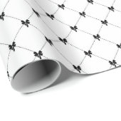 White & Black Bow Gift Wrapping Paper Cadeaupapier (Rol Hoek)