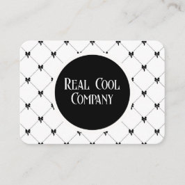White & Black Bow Monogram Business Card Visitekaartje