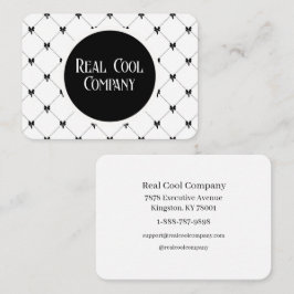 White & Black Bow Monogram Business Card Visitekaartje