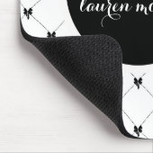 White & Black Bow Monogram Muismat (Hoek)