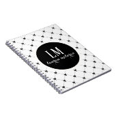 White & Black Bow Monogram Notitieboek (Rechterzijde)