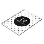 White & Black Bow Monogram Notitieboek (Linkerzijde)
