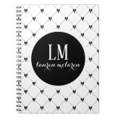 White & Black Bow Monogram Notitieboek (Voorkant)