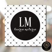 White & Black Bow Monogram Raamsticker