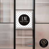 White & Black Bow Monogram Raamsticker