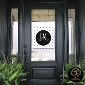 White & Black Bow Monogram Raamsticker