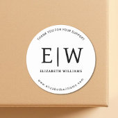 White Black Branded Bedrijfsbedrijf Dank u Ronde Sticker