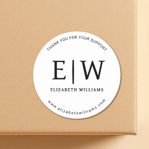 White Black Branded Bedrijfsbedrijf Dank u Ronde Sticker