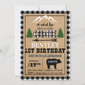 White Black Buffalo Pset Birthday Invitation Kaart (Voorkant)