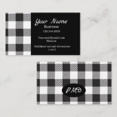 White Black Buffalo Pset Check Monogram Visitekaartje (Voorkant / Achterkant)