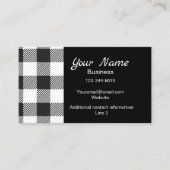 White Black Buffalo Pset Check Monogram Visitekaartje (Voorkant)