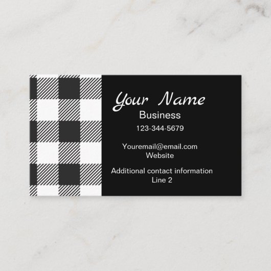 White Black Buffalo Pset Check Monogram Visitekaartje (Voorkant)