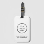 White Black Business Logo Bagagelabel (Voorkant (verticaal))