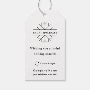  White Black Business Logo QR-kerstsnowflake Cadeaulabel