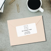 White black business logo return address etiket