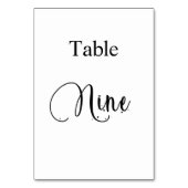 White Black calligraphy table negen 9 Kaart (Voorkant)
