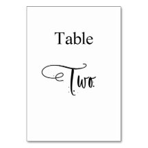 White Black calligraphy table two elegant