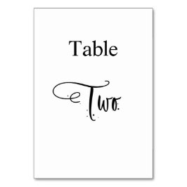 White Black calligraphy table two elegant Kaart