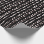 White & Black Candy Cane Gothmas Gift Paper Cadeaupapier (Hoek)