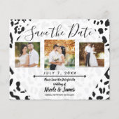 White & Black Cheetah Leopard Save the Date (Voorkant)