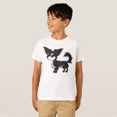 White & Black Chihuahua met Long Hair T-shirt (Voorkant volledig)
