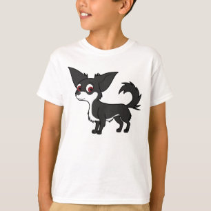 White & Black Chihuahua met Long Hair T-shirt