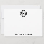 White Black Circle Monogram Font DIY BG Bedankkaart